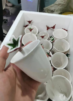 Tesoro tedesco Porcellana dura Giocattolo natalizio Joy Piatto piano multi-angolo Tazza di Natale Piattino Ciotola Candeliere Stili multipli - riparo82