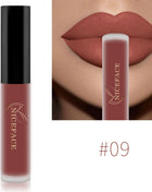 NICEFACE Nude Liquid Lipstick Ultra Matte Velvet Long Lasting Women Beauty Red Nonstick Cup Waterproof Lip Gloss Lips Cosmetics - Riparo82