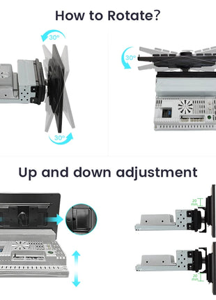 Junsun 10.6 Inch Universal Rotatable 1DIN 2DIN Car Radio Wireless CarPlay Android Auto Touch Screen Multimedia GPS autoradio - Riparo82