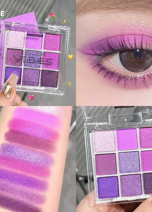 9 Colors Glitter Eyeshadow Palette Avocado Green Shimmer Pearlescent Matte Colorful Eye Shadows Palette Waterproof Eye Make Up - Riparo82