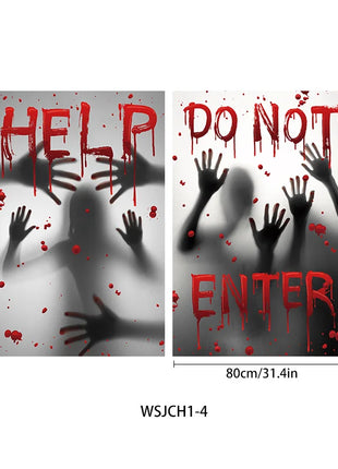 Halloween Curtain Backdrop with Female Ghost Design used for Creating A Terrifying Atmosphere In Indoor/Outdoor Party Decor - Riparo82