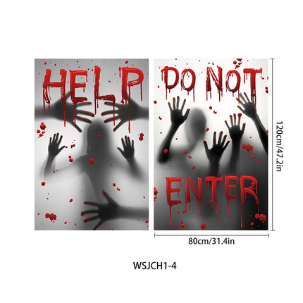 Halloween Curtain Backdrop with Female Ghost Design used for Creating A Terrifying Atmosphere In Indoor/Outdoor Party Decor