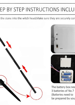 Halloween Outdoor Decoration Illuminated Holding Hands Sound Control Witch Witch for Outdoor Patio Lawn Garden Party Scary Decor - Riparo82