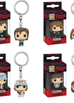 Funko Pop Pocket Pop Portachiavi Stranger Things Undici Robin Barb Steve Dustin Portachiavi Catena Modello Giocattolo Adulti Bambini Regalo Giocattoli