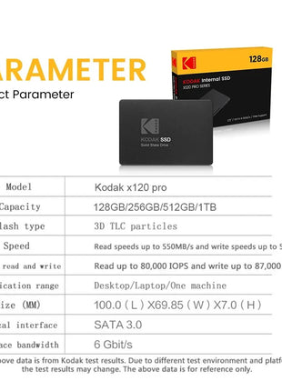 Kodak X120 PRO SSD Drive HDD 2.5 Disco rigido SSD 1TB 512GB 128GB 256GB HD SATA Disco rigido interno per computer portatile