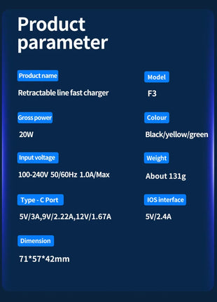 Xiaomi GaN120W Ultra Fast Charger With Retractable Type-C Lightning Cable Fast Charging Adapter For iPhone16 iPad Samsung Huawei - Riparo82