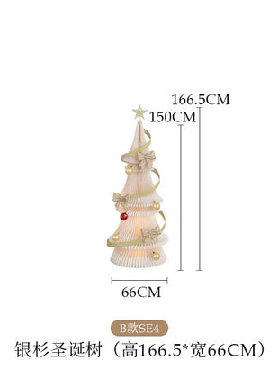 Natale grande ornamento per albero di Natale 2 m di altezza pieghevole in carta bianca decorazione per albero di Natale finestra ornamento luminoso