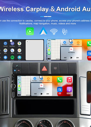 Hikity 2+64G Carplay Android 1din Car Radio Android Auto Stereo 6.86" GPS Navigation Player support FM WiFi USB Rear Camera - Riparo82