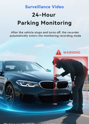 4K WiFi Dash Cam Front and Rear 2’’ Display Mini Car Camera 3 Channel Car DVR Camera with IR Night Vision Support 24H Parking - Riparo82