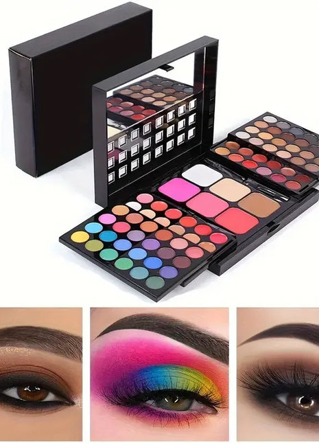 78 Color Eyeshadow Palette Waterproof Makeup Eye Shadow Palette Glitter Matte Pigmented Powder Pressed Shine Eyeshadow Cosmetic - Riparo82