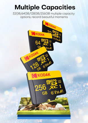 Kodak Micro SD Card Scheda di memoria classe 10 32G8 64GB 128GB 256GB U3 4K Ad alta velocità Catao De Memora Flash Memory TF card per fotocamera