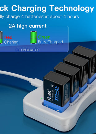 Nuovo 6f22 9v 850mah Batteria ricaricabile agli ioni di litio 9V Multimetro Microfono al litio Metal Detector Cavo remoto, Rilevatore di fumo - riparo82