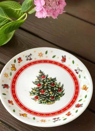 Set di piatti natalizi in ceramica ad alta temperatura, albero di Natale, piatto per cibo occidentale, bella tazza da caffè, ciotola, set natalizio di varietà ricca - riparo82