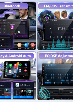 Podofo 6+128G Android 2Din Autoradio for Audi A3 2008-2012 Wireless CarPlay 9" IPS Screen Car Radio GPS Navigation Stereo Wifi - Riparo82