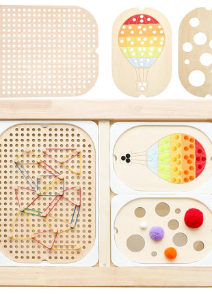 Tavolo sensoriale Montessori per bambini Vassoio sensoriale in legno per bambini Giocattoli per l'educazione precoce del bambino Apprendimento del bordo del movimento fine Regalo - riparo82