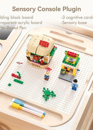 Tavolo sensoriale ottico in legno per bambini Montessori utilizzato per giochi da tavolo sensoriali Regalo di giocattoli per l'ortografia di numeri e lettere - riparo82