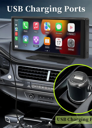 10.26"  Car Mirror Radio Multimedia Video Player Universal Wireless Carplay Android Auto Screen With Bluetooth AUX USB - Riparo82