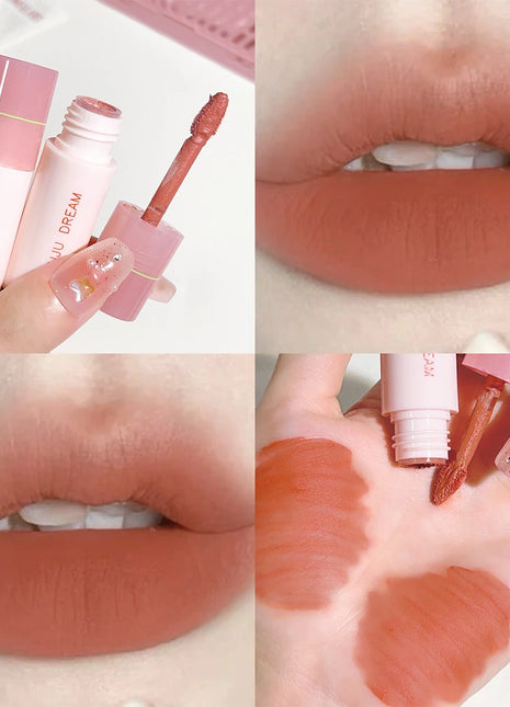 JUJU DREAM 6 Color Matte Lip Glaze - Long-lasting, colourless, non-stick cup velvet, student-friendly, brightening nude lipstick - Riparo82