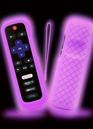 1/2/3 piece set of luminous silicone remote control with rope suitable for TCL Hisense Roku TV remote control - Riparo82