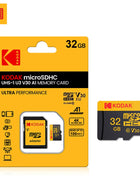Scheda di memoria KODAK Micro SD 256G FINO a 100 MB/s C10 U3 32G 64G 128G Scheda TF 4K HD per adattatore lettore di schede USB Microsd per fotocamera