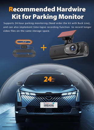 Dash Cam 4K+1080P Dual Lens WIFI GPS Car DVR Camera Video Drive Recorder Dashcam Dual Lens Black Box Front and Rear Night Vision - Riparo82