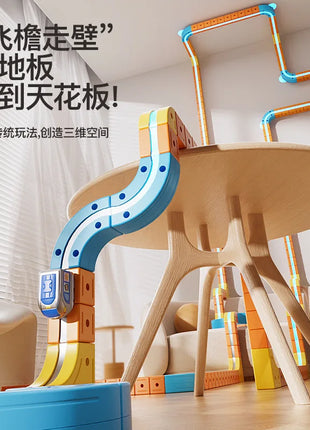 Set di treni magnetici Piste da costruzione versatili trasformabili Giocattoli magnetici Treno Regali per auto ferroviarie non remote fai-da-te per bambini - riparo82