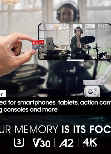 Scheda di memoria SD SONY 1TB 512GB 128GB 256GB Scheda SD Micro TF estrema U3 V30 4K Schede Flash di memoria completa per fotocamera del computer del telefono