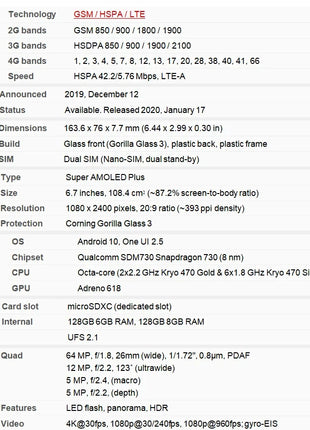 Samsung Galaxy A71 5G Smart Android Phone da 6,7 pollici 6 GB RAM 128 GB ROM Versione USA Telefono Samsung 64 MP 4500 mAh NFC Sblocco originale - riparo82