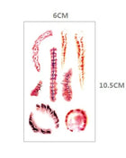 10pcs Halloween Bloody Wound Tattoo Stickers Trick Scary Waterproof Temporary Tattoo DIY Fake Tattoo Halloween Party Decoration - Riparo82