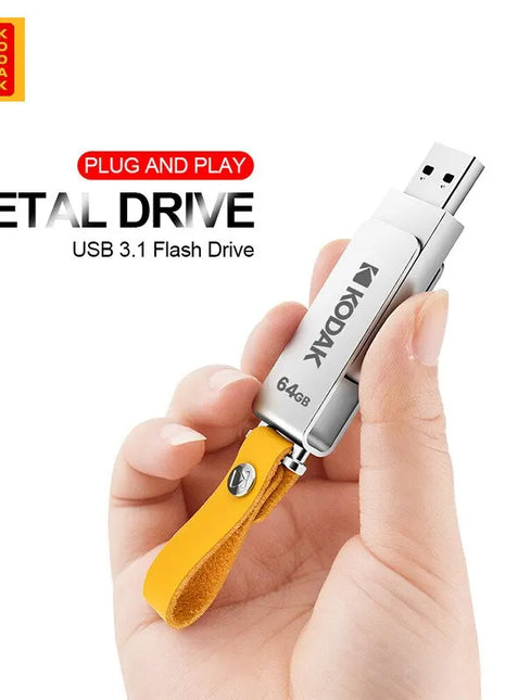 KODAK USB 3.1 Metal USB Flash Drive 64GB 128GB 256GB Pen Drive personalità creativa Car Music Gift PenDrive USB ad alta velocità