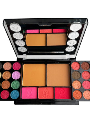 37 Colors Makeup Palette Kit Mini Travel Size Eyeshadow Blush Pressed Powder Lipstick Set Korean Cosmetics Women Waterproof - Riparo82