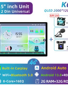 11.5 inch Car Radio GPS Androidauto Carplay For Tesla style For Nissan Hyundai KIA Toyota Honda Multimedia Player For 9/10 inch - Riparo82