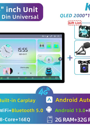 11.5 inch Car Radio GPS Androidauto Carplay For Tesla style For Nissan Hyundai KIA Toyota Honda Multimedia Player For 9/10 inch - Riparo82