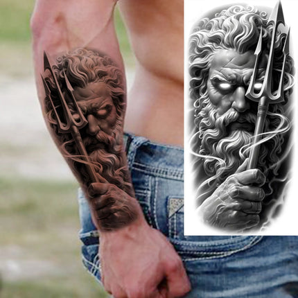 1 Sheet Full Arm Evil Witch Vampire Temporary Tattoos Sleeve Halloween Scary Skull Tatoo Waterproof Horrible Fake Tattoo Sticker