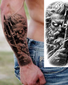 1 Sheet Full Arm Evil Witch Vampire Temporary Tattoos Sleeve Halloween Scary Skull Tatoo Waterproof Horrible Fake Tattoo Sticker - Riparo82