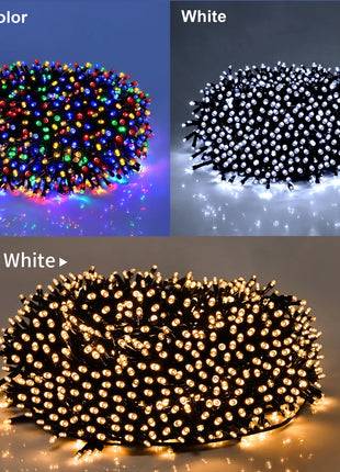 Luce natalizia per esterni Ghirlanda di Capodanno Lampada 100m 20m Scintillio LED String Vacanza Matrimonio Luci decorative adornos de navidad