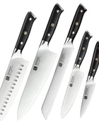 XINZUO Premium Modern 1-8PCS Din 1.4116 Stainless Steel Chef, Santoku, Utility & Paring Knife Set with Black - Riparo82