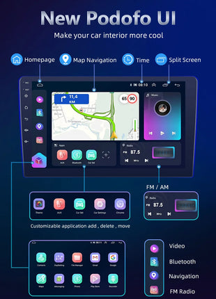 Podofo Android Carplay Car Radio For Audi A3 8P S3 RS3 Sportback 2003-2012 Android Auto 4G Multimedia Navigation autoradio DSP - Riparo82
