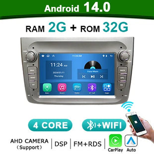 Android 14 Auto Car Radio Stereo Wireless Carplay autoradio For Alfa Romeo 147 Bluetooth 2 din Multimedia player Screen 4G LTE - Riparo82