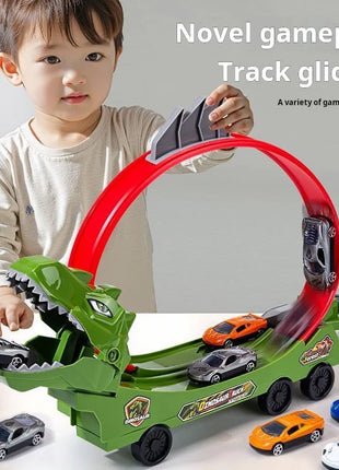 Dinosauro Pista Auto Scorrevole Ferrovia Giocattolo Squalo Binario Assemblato Fai da Te Bambini Giocano Veicoli Giocattoli Educativi per I Ragazzi Regalo - riparo82