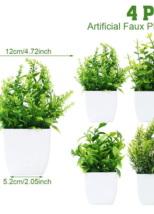 Artificial Plants Potted Green Bonsai Small Tree Grass Plant Pot Ornament Fake Flower for Home Garden Decor Wedding Party Decor