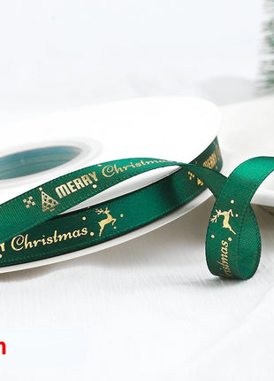 Nastro natalizio stampato da 5 metri Nastro natalizio in poliestere per design fatto a mano Decorazione natalizia Confezione regalo bouquet torta fai da te - riparo82