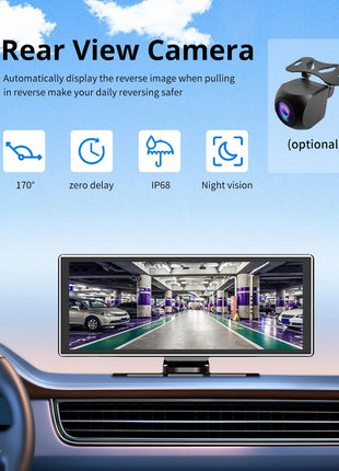 11.26 inch IPS Touch Screen Multimedia Video Player Portable 4K DVR Wireless CarPlay/Android Auto Dual Lens Driving Recorder - Riparo82