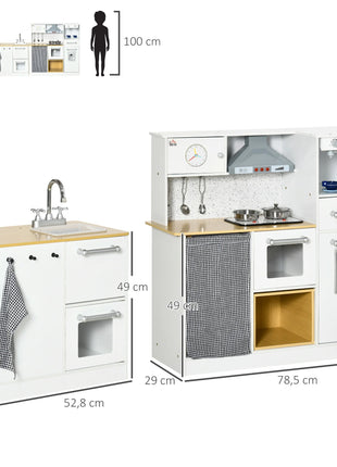 Homcom Cucina giocattolo in legno per bambini +3 anni con luci e suoni - riparo82
