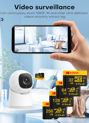 Scheda Micro SD Kodak Ultra oro nero 128 GB 32 GB 64 GB 256G Scheda di memoria TF Schede di memoria Flash Card per fotocamera del telefono + lettore di schede