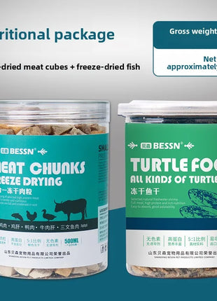 BESSN Freeze-Dried Turtle Food 300g | Brazilian/Caiman/Reeves' Turtle Formula with Shrimp & Meat Pellets | for Juvenile Turtles - Riparo82