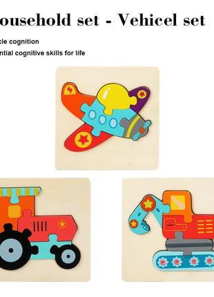 Set di puzzle in legno per bambini Montessori Giochi per bambini per bambini Giocattoli educativi e per l'intelligenza 1 2 3 4 anni - riparo82