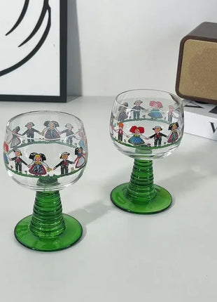 1/2 pezzi albero di Natale stile Alsace tazza di vino rosso set di confezioni regalo in vetro di cristallo per vino dolce per uso domestico con due bicchieri da champagne - riparo82