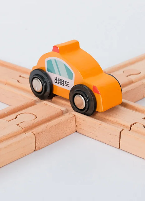 Set di binari ferroviari in legno Pacchetto di espansione Blocchi di costruzione fai-da-te Accessori Tracce adatte per binari in legno Biro Giocattoli educativi per bambini - riparo82