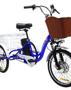 3 Wheel Electric Tricycle Cargo Bike 20 Inch 350w 48v Family Electric Wheel For Bicycle For Women Man Adult With Pull Basket - Riparo82
